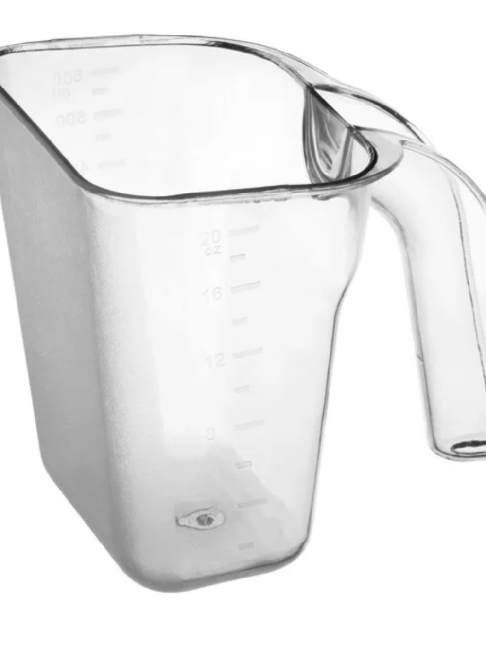 Clear Plastic Measuring Pitcher with Handle - White/Transparent
